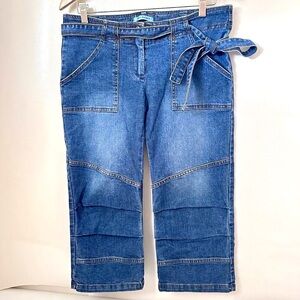 Y2K Hit Sauce Jeans Blue Capri Pants Cargo Utility Vintage 90s …